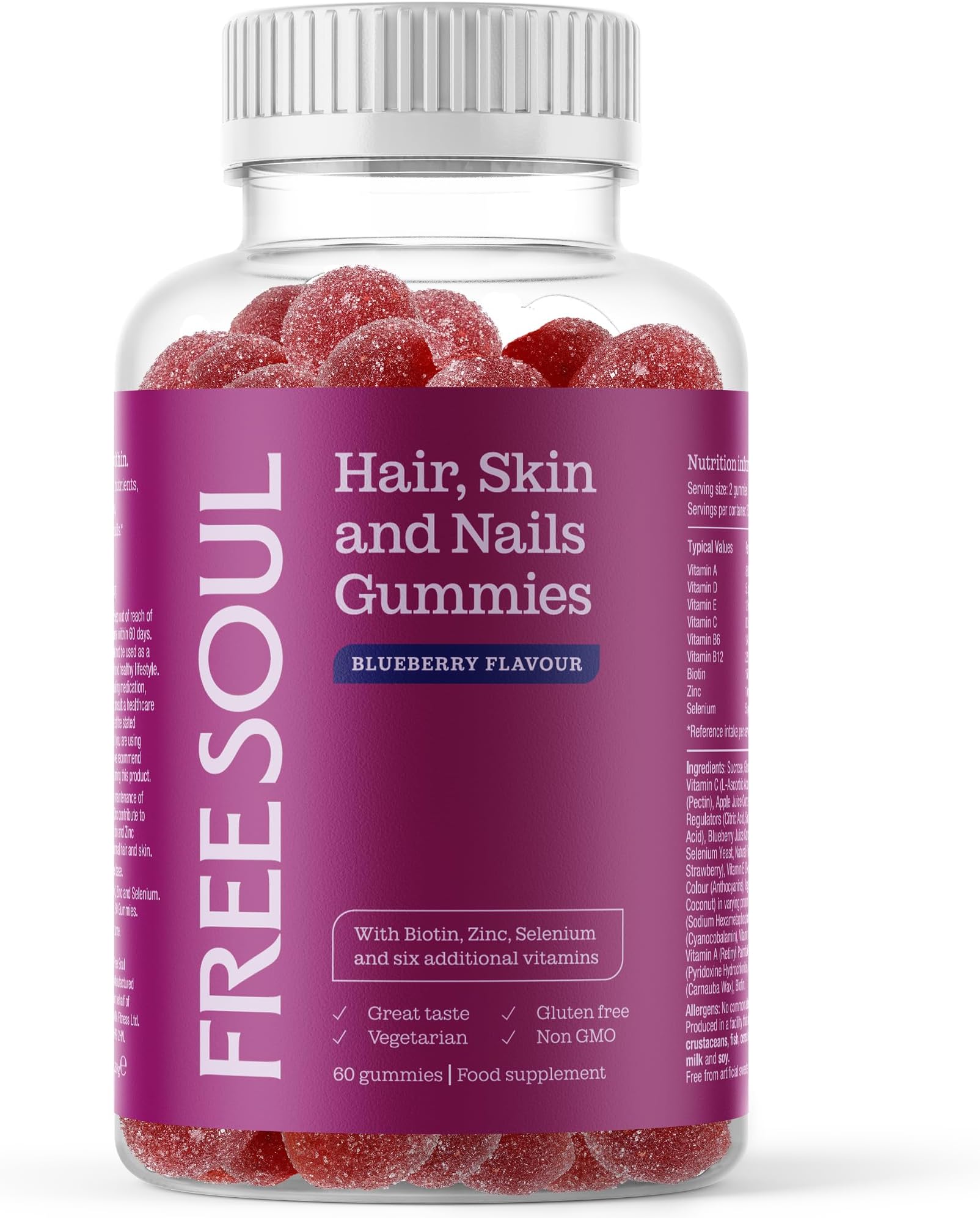 Biotin Gummies with Zinc, Selenium & Vitamins, 60 Gummies