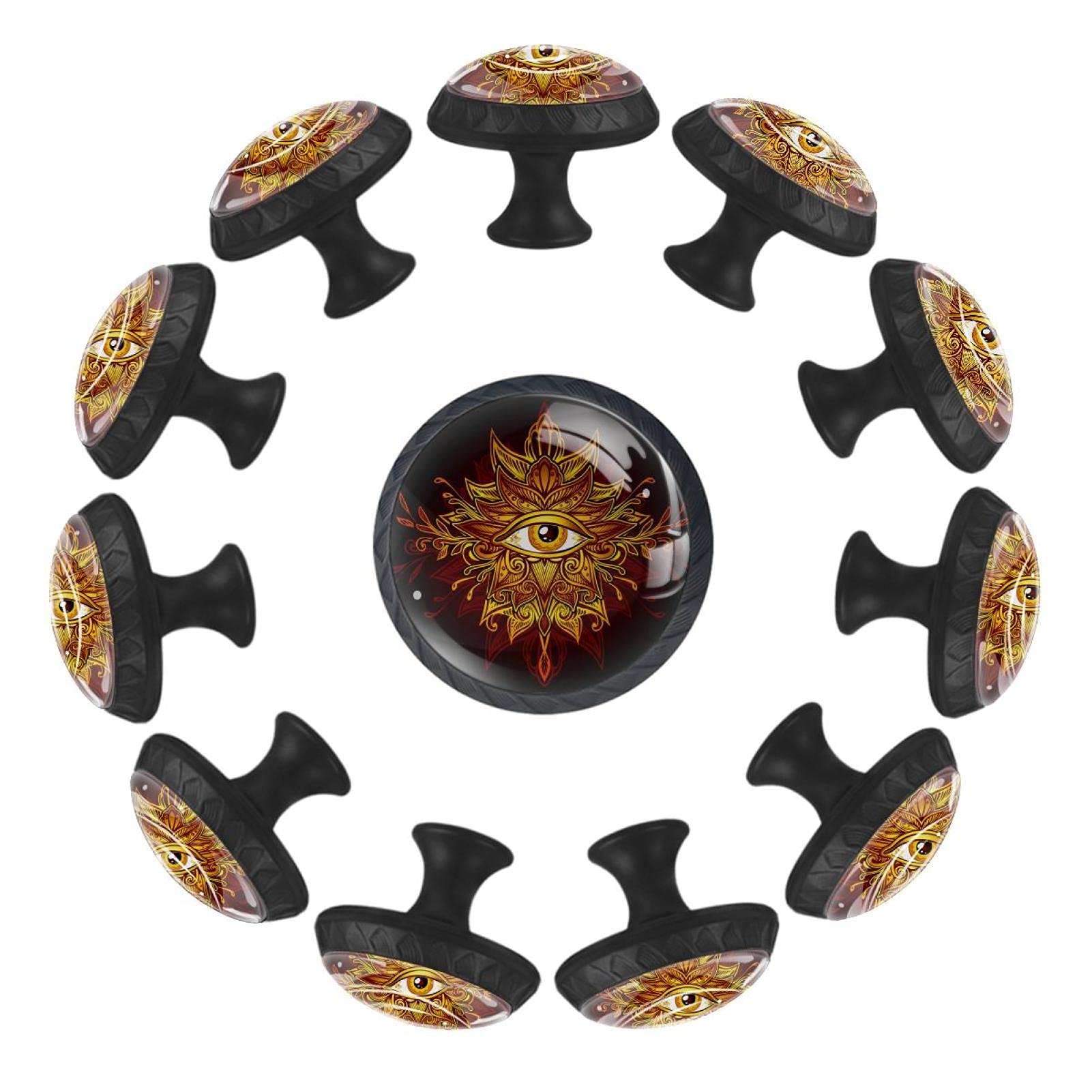 Boutons de tiroir dragon chinois doré x12 de 35mm pour commode de chambre