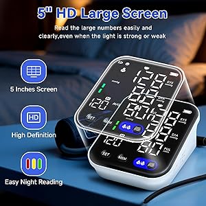 Blood Pressure Monitor, Upper Arm Blood Pressure Monitors for Home Use, Adjustable 8.7"-16.5" Blood Pressure Cuff, 2-User 2X120 Memory, One Touch Operation, Accurate BP Machine