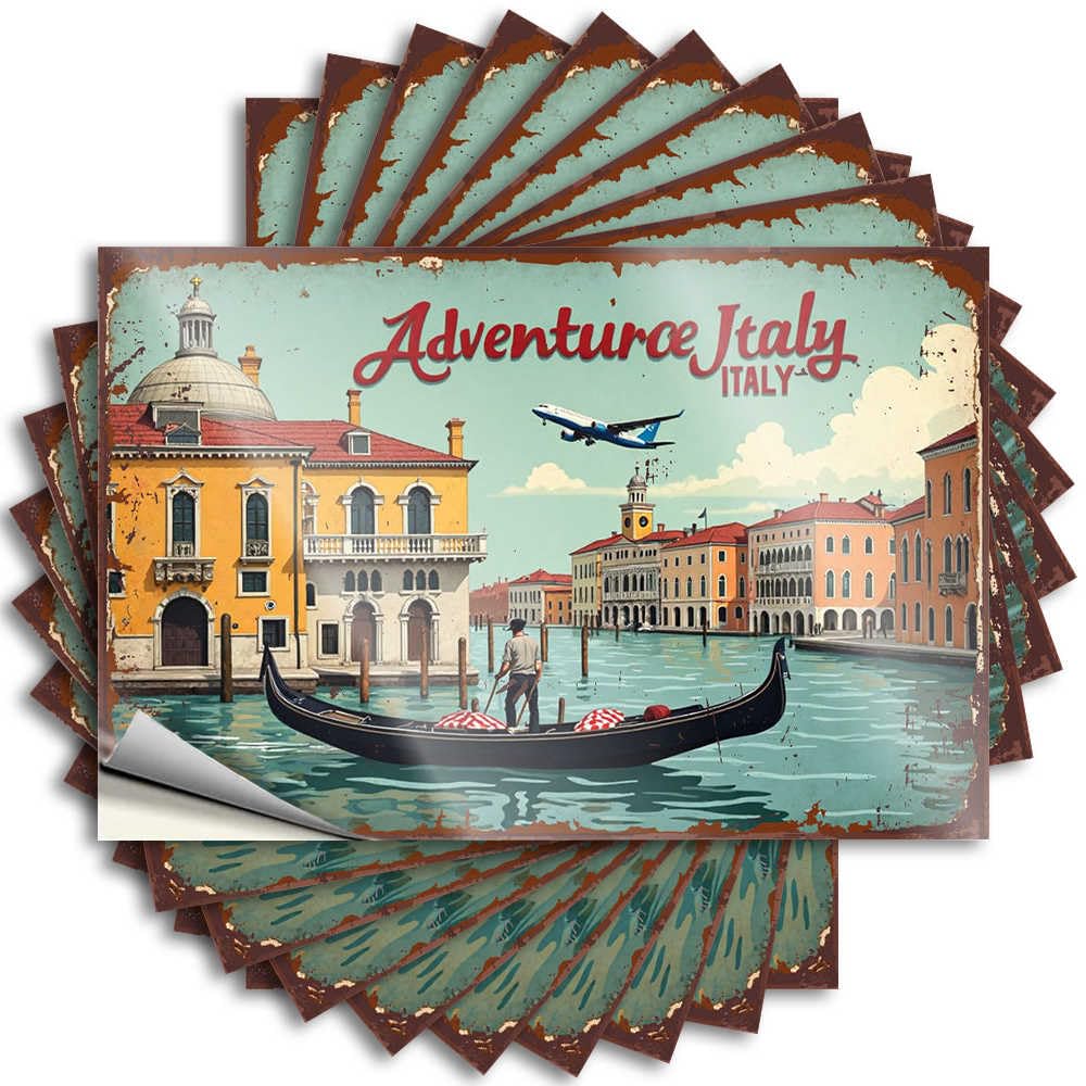 Adventure Italy: A Gondolier's Journey Through Venice Tattoo Beer | Inspirational Helmet Removable Decal Pack(8X12CM)