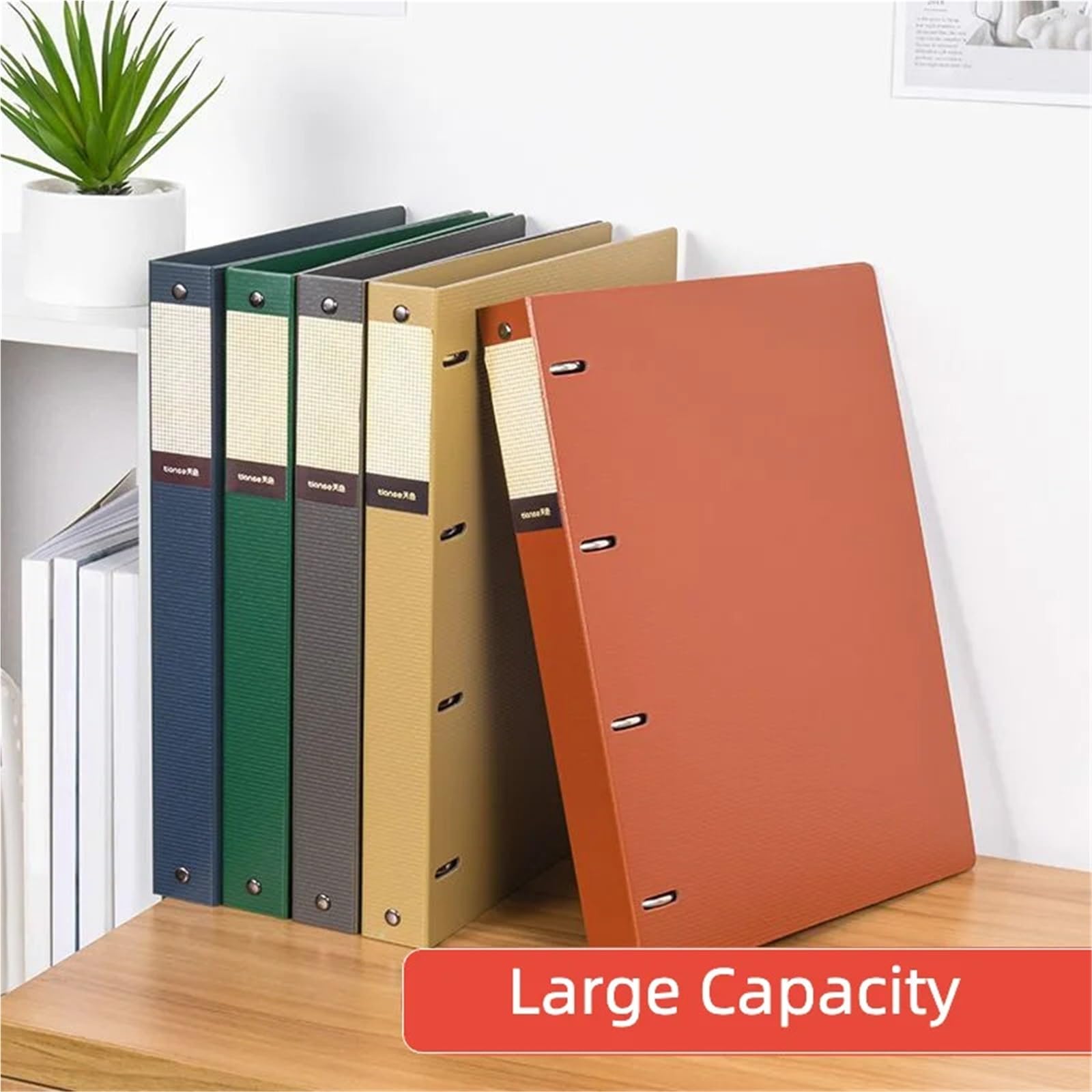 Cartella In Scatola Cartella file A4 Raccoglitore a fogli mobili Cartella raccoglitore ad anelli for documenti impermeabile a colori Per L'Archiviazione Dei Documenti(3 Hole - Brown)