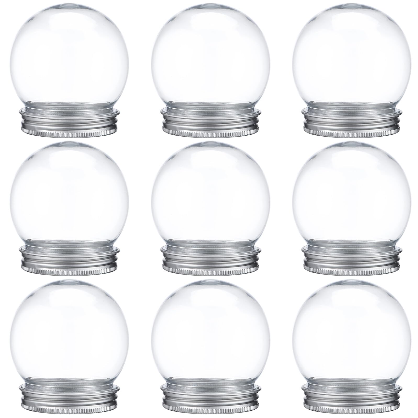 Bola de Nieve DIY Transparente de Plástico 150 Ml Tapa de Aluminio 10 Unidades para Manualidades y Decoración Navideña