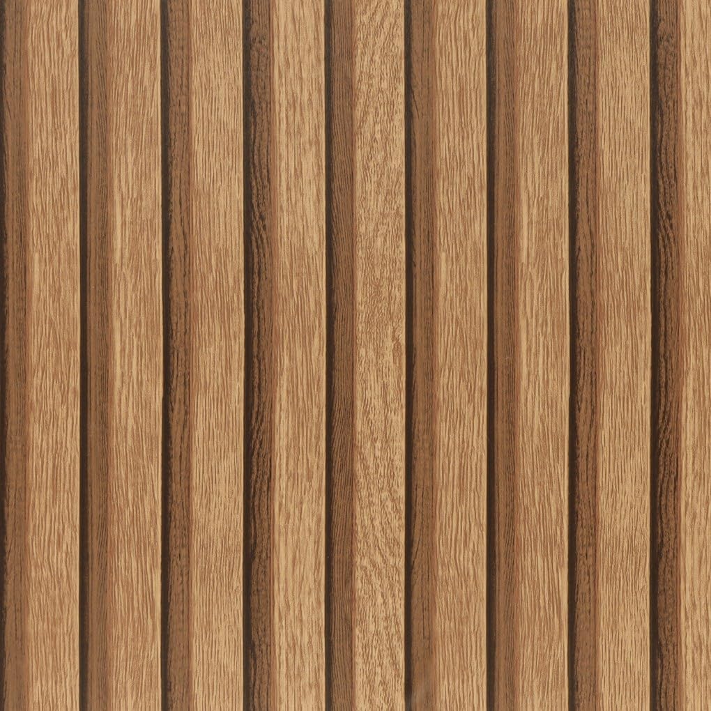 Arthome 17''x120'' Wood Slat Wallpaper, Peel and Stick Self Adhesive Wood Wallpaper PVC Vinyl Decorative Removable Wallpaper Waterproof Faux Wood