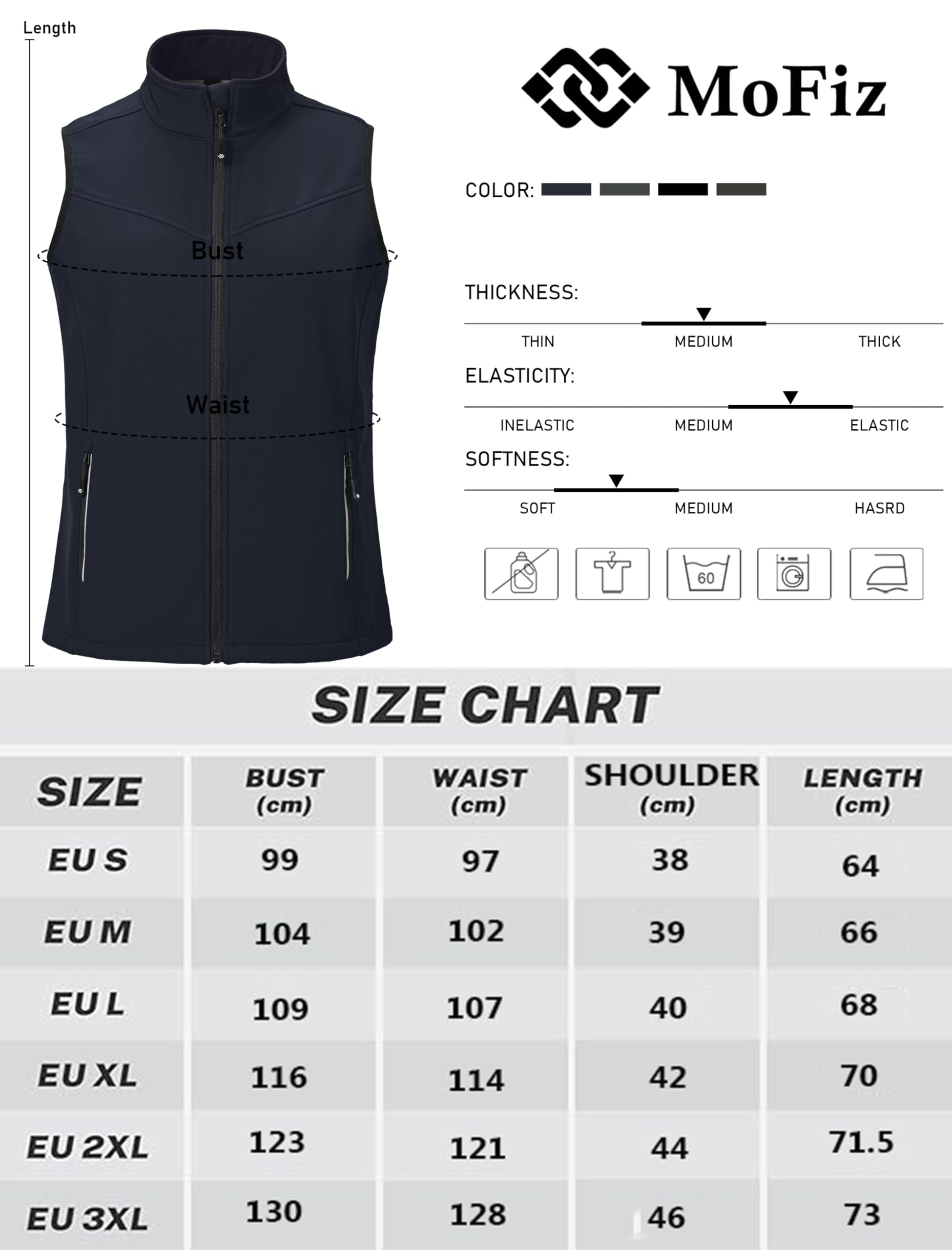 MoFiz Chaleco Ligero Softshell para Mujer Chaqueta sin mangas para Soft shell de acampada y marcha