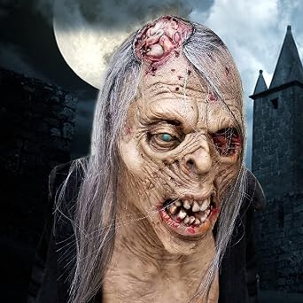 Kuberas Zombie Mask Creepy Old Man Scary Halloween Costume Mask for Adults