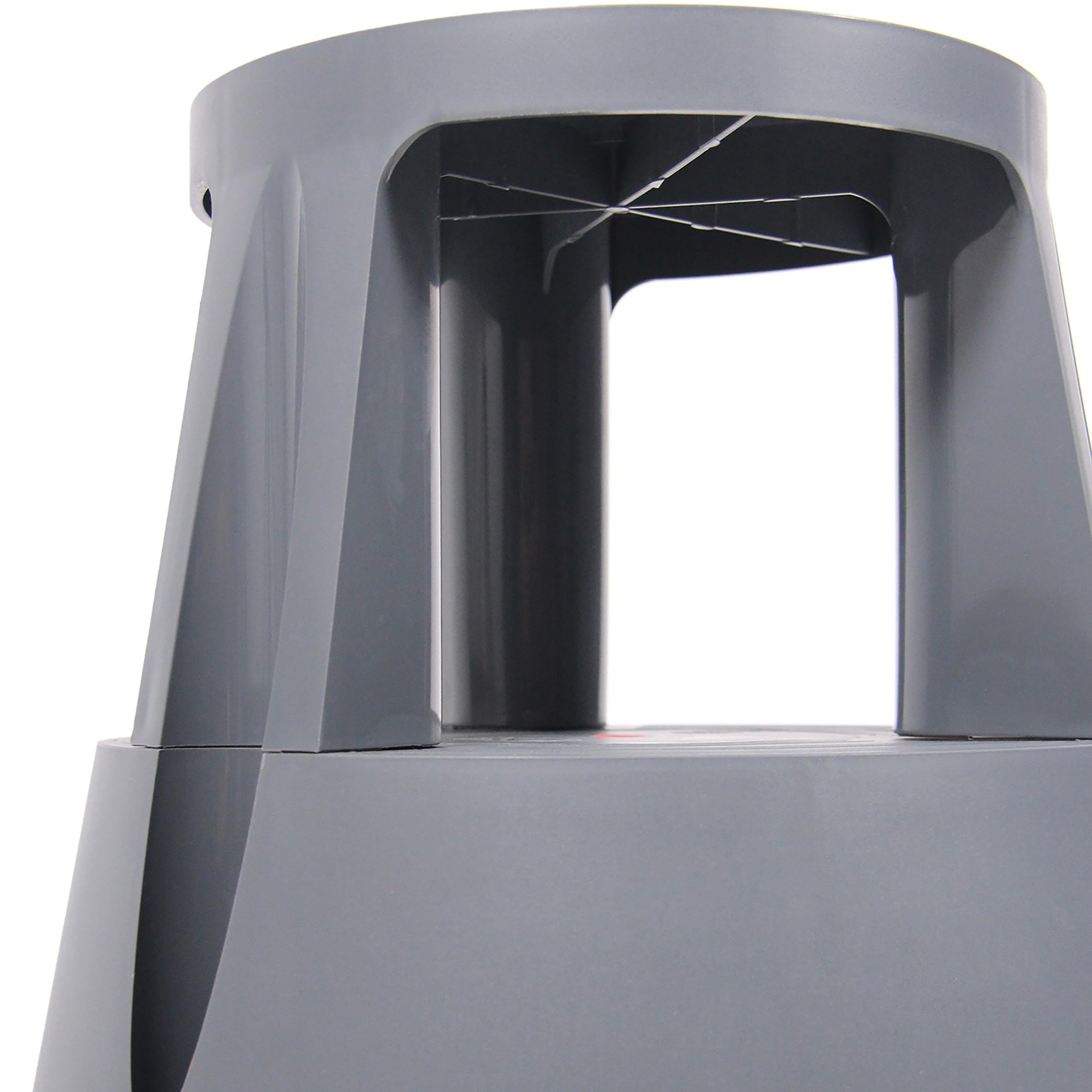 hjh OFFICE Tabouret marchepied TIO-M I Plastique Pied d'éléphant, Hauteur 42 cm, Charge Max. 150kg, avec roulettes 830001 Gris
