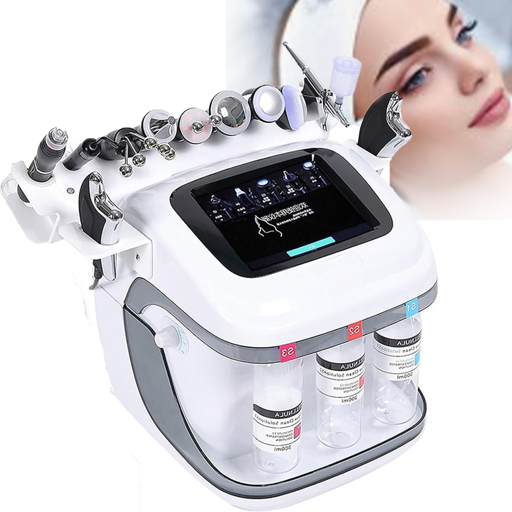 UrząDzenie Do PielęGnacji SkóRy Twarzy, Hydro Facial Machine Professional Water Oxygen Aqua Peel Machine Z NapinająCym SkóRę, Przeciwzmarszczkowym Sprayem Do Twarzy I Peelingiem Do SkóRy