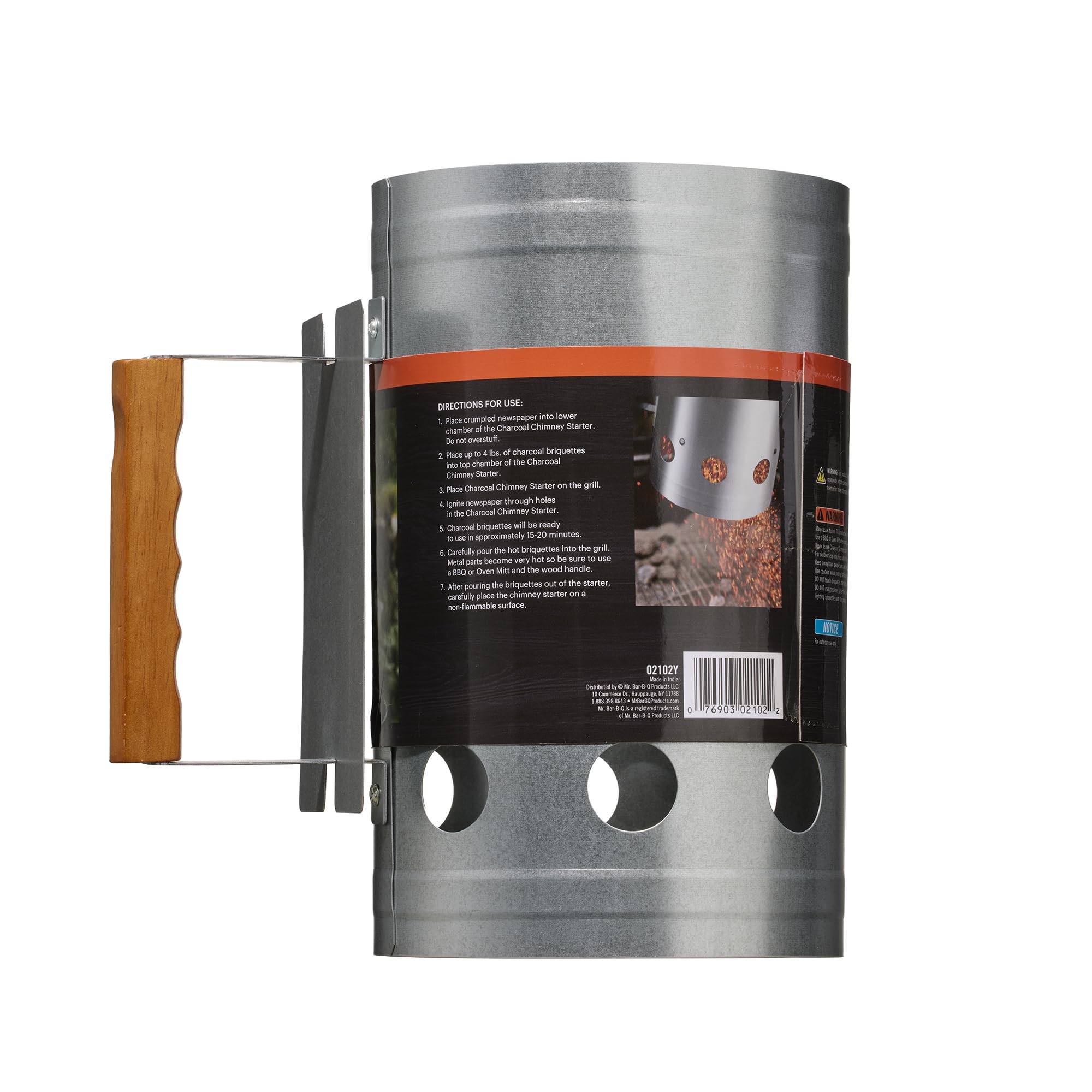 Amazon.com : Mr. Bar-B-Q Charcoal Chimney Starter, Galvanized