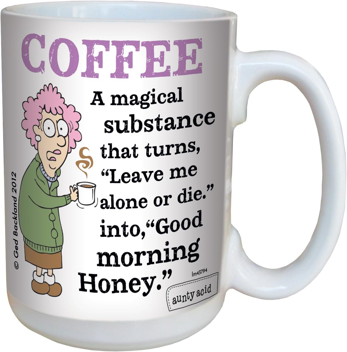 80% оƒƒ Dіѕсоunt Hilarious Aunty Acid Magical Substance Large Coffee Mug, 15-Ounce Cup lm43794, Funny, Unique, Gag Gifts for Coffee Lovers, Office, Tree-Free Greetings