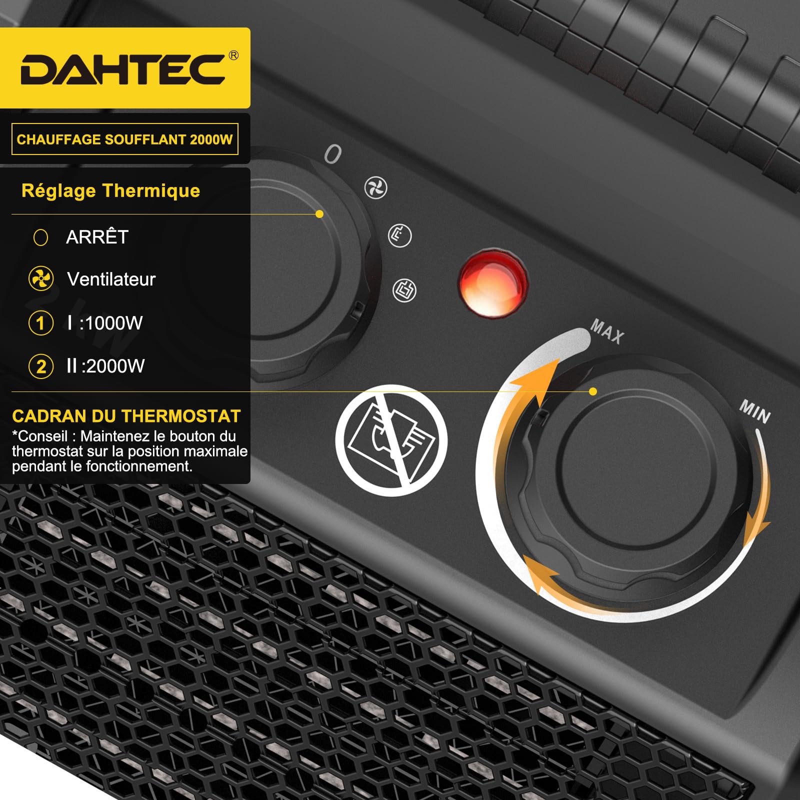 Radiateur électrique 2000W - Chauffage Soufflant Ceramique