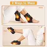 Heated Ankle Brace, Cordless Foot Massager with 6 Heat Settings, 3 Vibration Settings, 3 Timer Options, Rechargeable Heating Pad for Foot Ankle Calf, Ankle Support for Left and Right Foot, 2 Pack Black