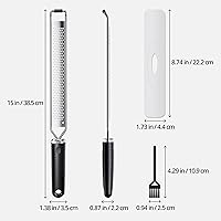 Vista 2 de Rallador de queso con agarre antideslizante, rallador de limón para frutas gitrus, chocolate, quesos duros