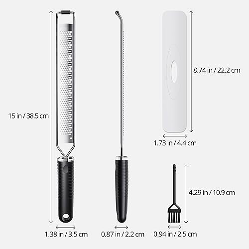 Miniatura 2 de Rallador de queso con agarre antideslizante, rallador de limón para frutas gitrus, chocolate, quesos duros