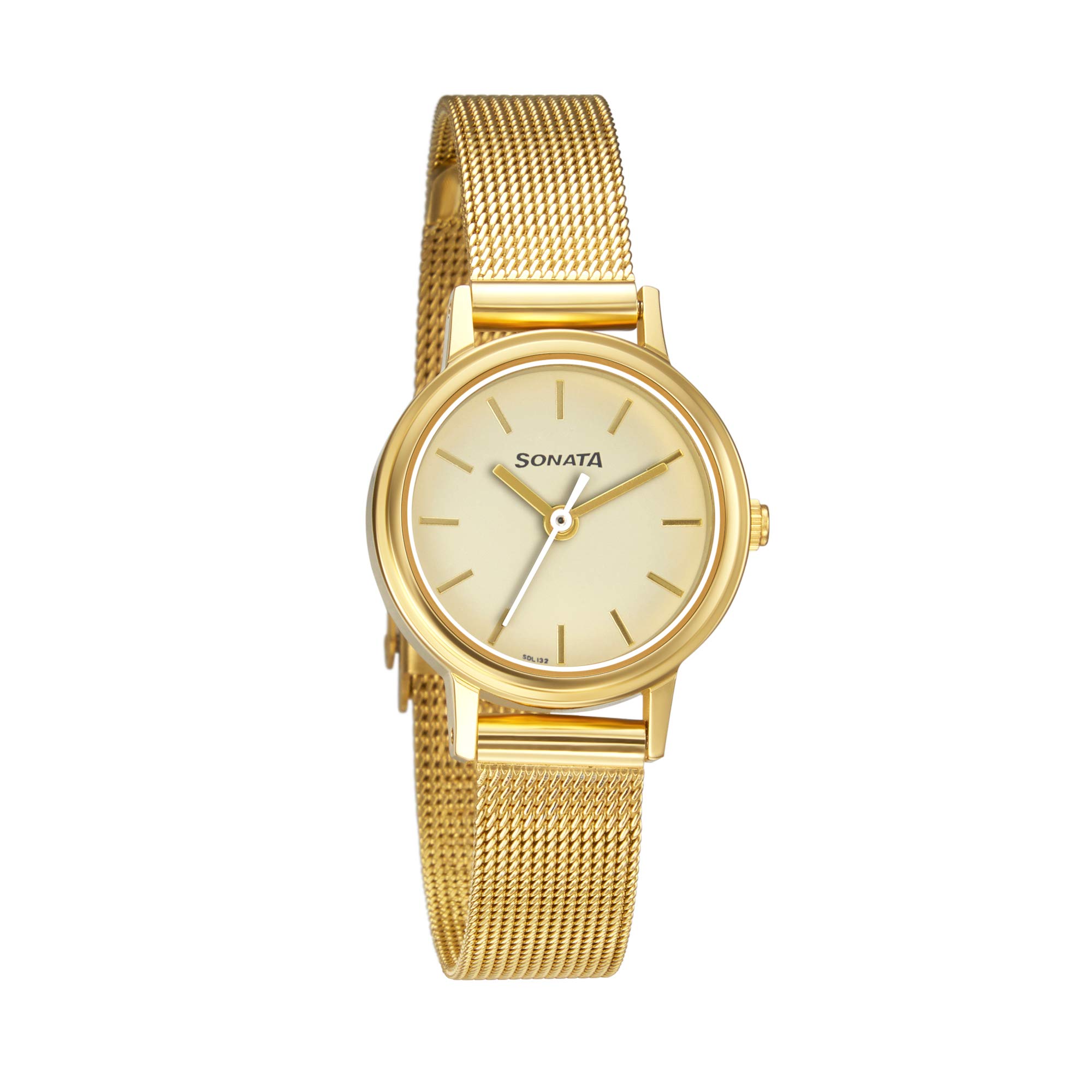 Sonata Essentials Champagne Dial Women Watch With Stainless Steel Strap-NS8096YM08 (B08W54CVGS) Amazon Price History, Amazon Price Tracker
