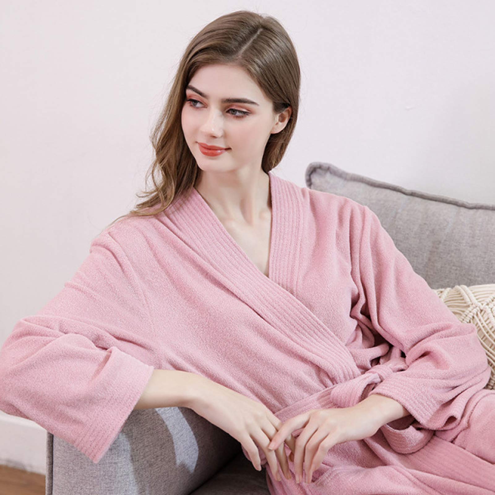 Homme Peignoir Robe de Chambre Kimono Chemise de Bain Col V Pyjama pour Hôtel Spa Sauna