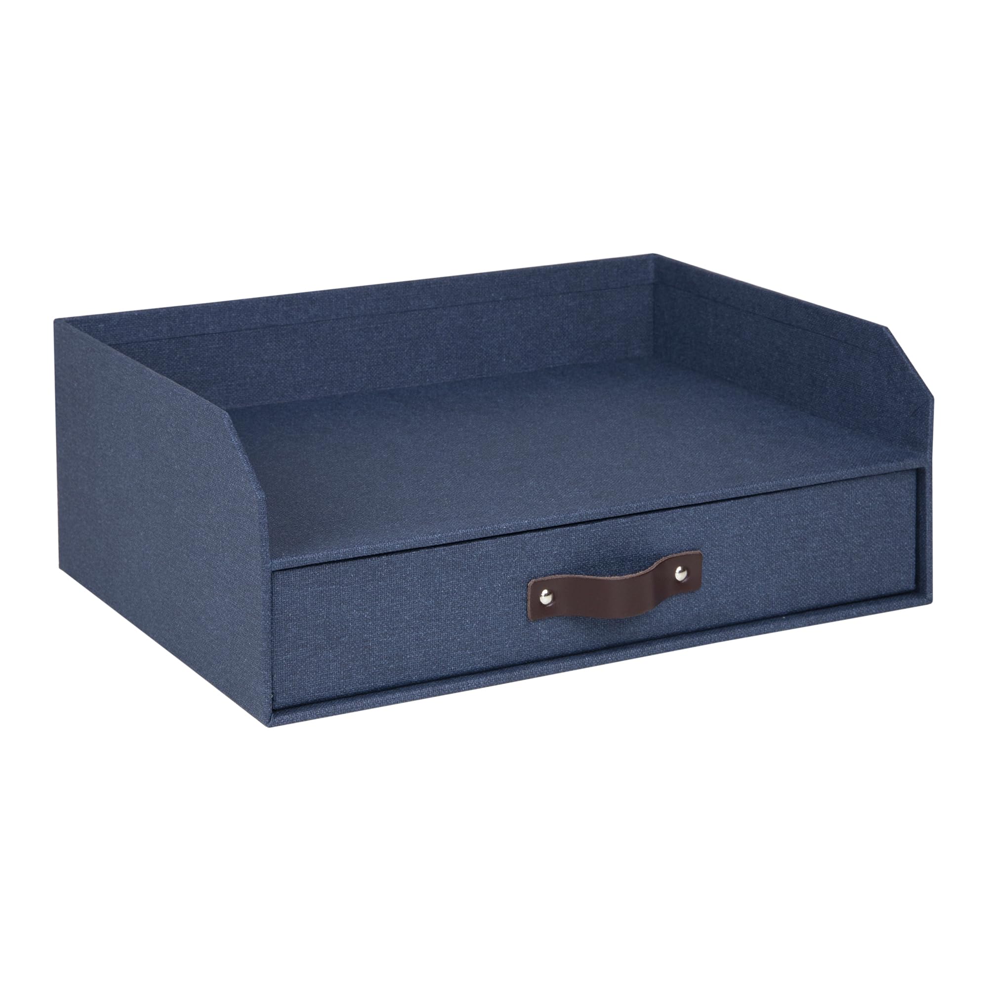 Bigso Walter Briefablage für Dokumente im A4- oder Briefformat, Papierablage, Organizer für den Schreibtisch mit Aufbewahrungsschublade und stabilen Gummifüßen, 33,3 x 25,4 x 13,2 cm, Blau