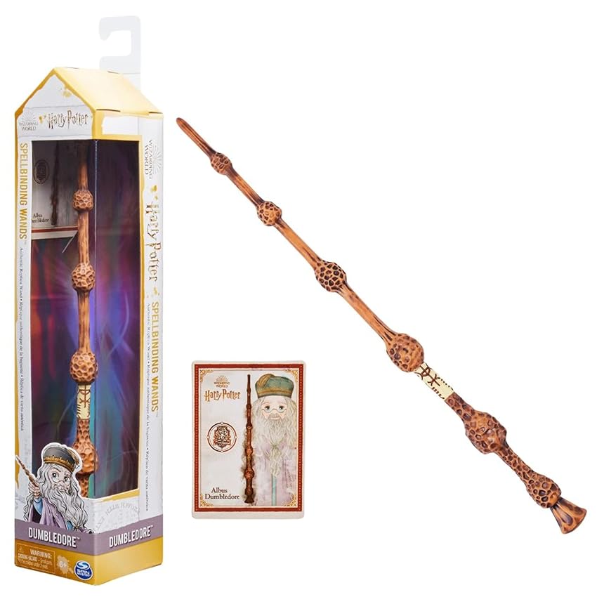 Wizarding World, Bacchetta degli Incantesimi di Albus Silente, 30.5 cm, Include Carta Incantesimo da Collezione. Giocattoli per Bambini e Bambine, 6+ Anni