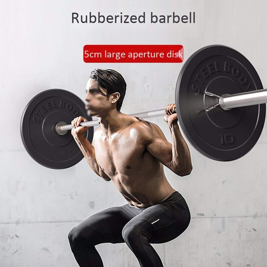 Discos de Pesas Barra de 2 Pulgadas Olímpico Grip Plate, Olímpico Grip Plate Juego de Pesos de Barra de Pesas Conjunto Inicio Barra de Goma Negro 10 Libras, 25 Libras, 35 Libras, 45 Libras