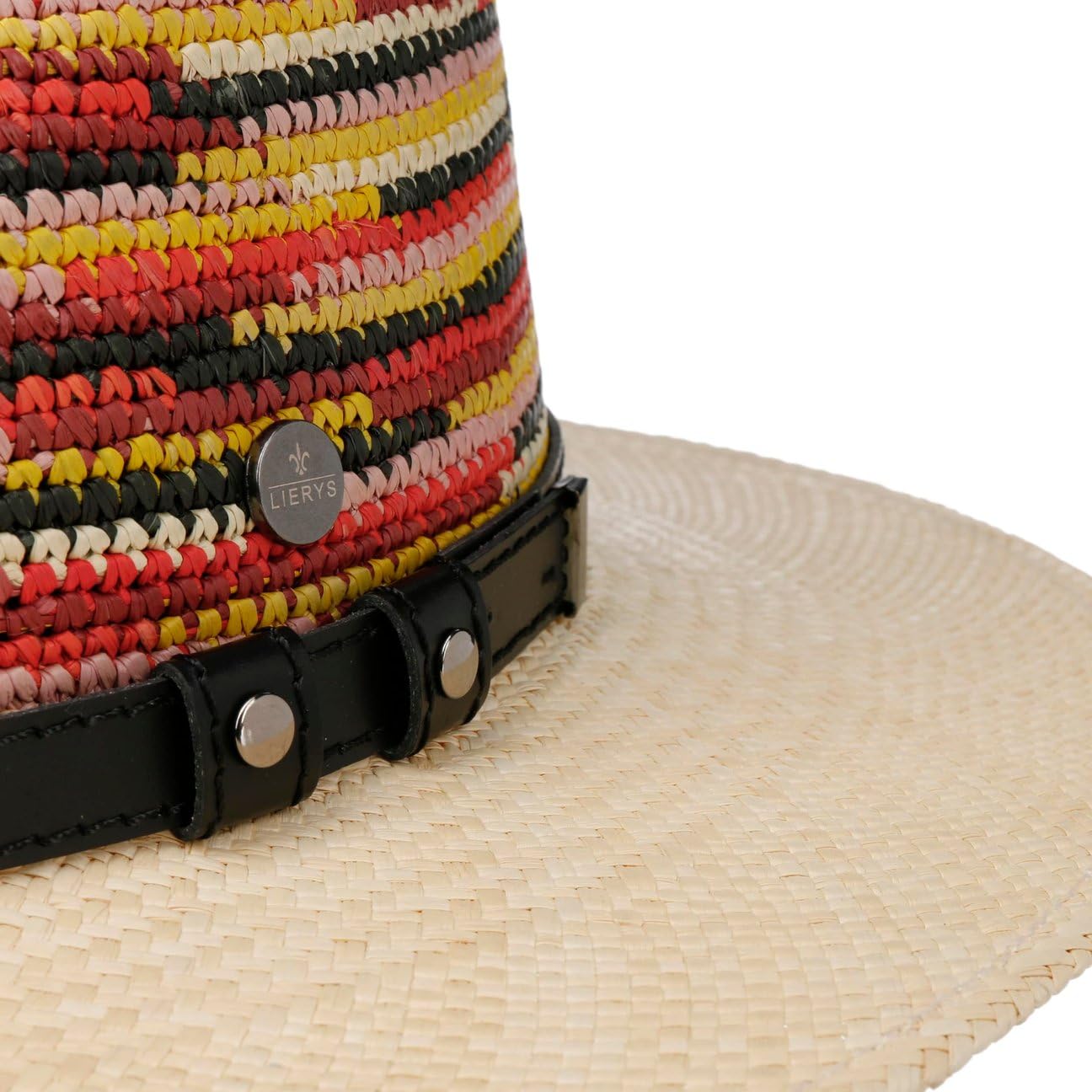 Lierys Sombrero Panamá Multicolour Crown Mujer/Hombre - Made in Ecuador de Verano Paja Sol con Banda Piel Primavera/Verano