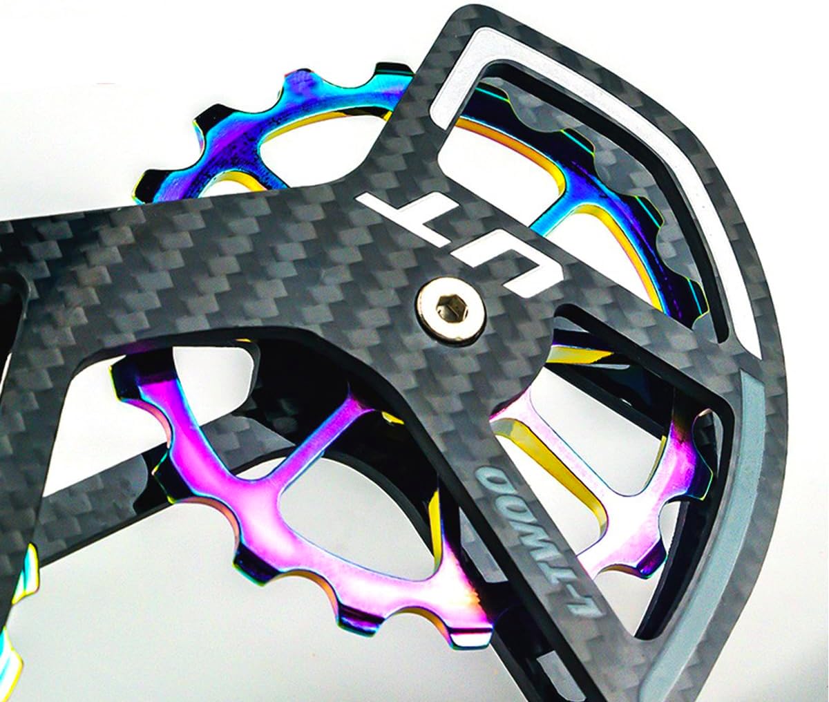 Lightweight Carbon Fiber Road Bicycle Bike Rear Derailleur Pulley Wheel System Compatible Shimano use 13T 18T Laser Color Big Pulley