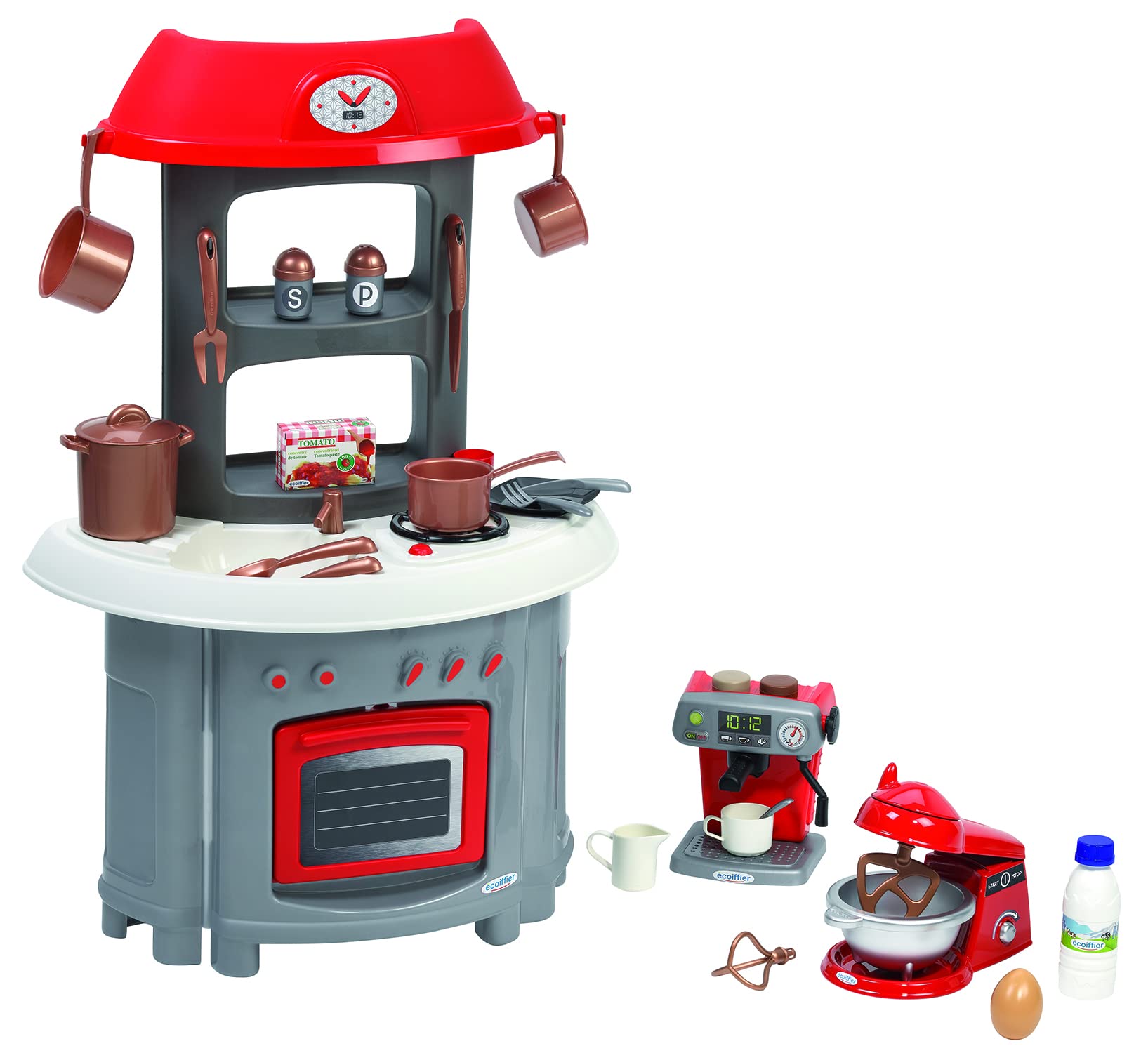 Jouets Ecoiffier - 1694 - Super Pack Cuisine 3 en 1 avec 14 Ustensiles Inclus et Accessoires - Jeu d'imitation - Dès 18 Mois - Fabriqué en France