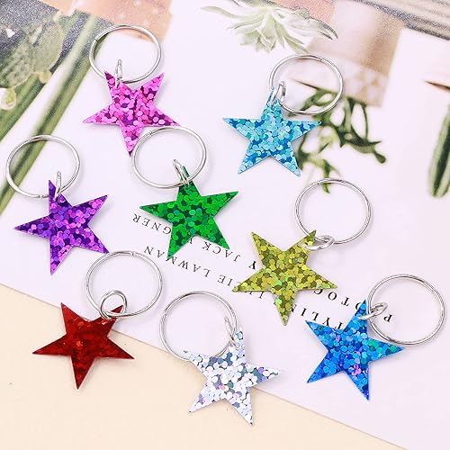 Miniatura 5 de NAISKA Accesorios coloridos para el cabello con estrellas plateadas, 24 dijes, anillos, colgantes para trenzas, rastas y rastas para mujeres y niñas