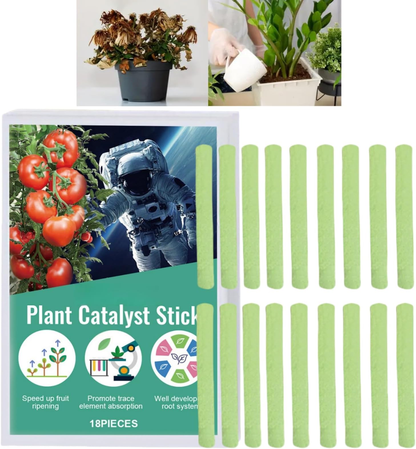 18 Pcs Plant Food Nutrition Sticks - Fertilizer Bar for Indoor & House Plants