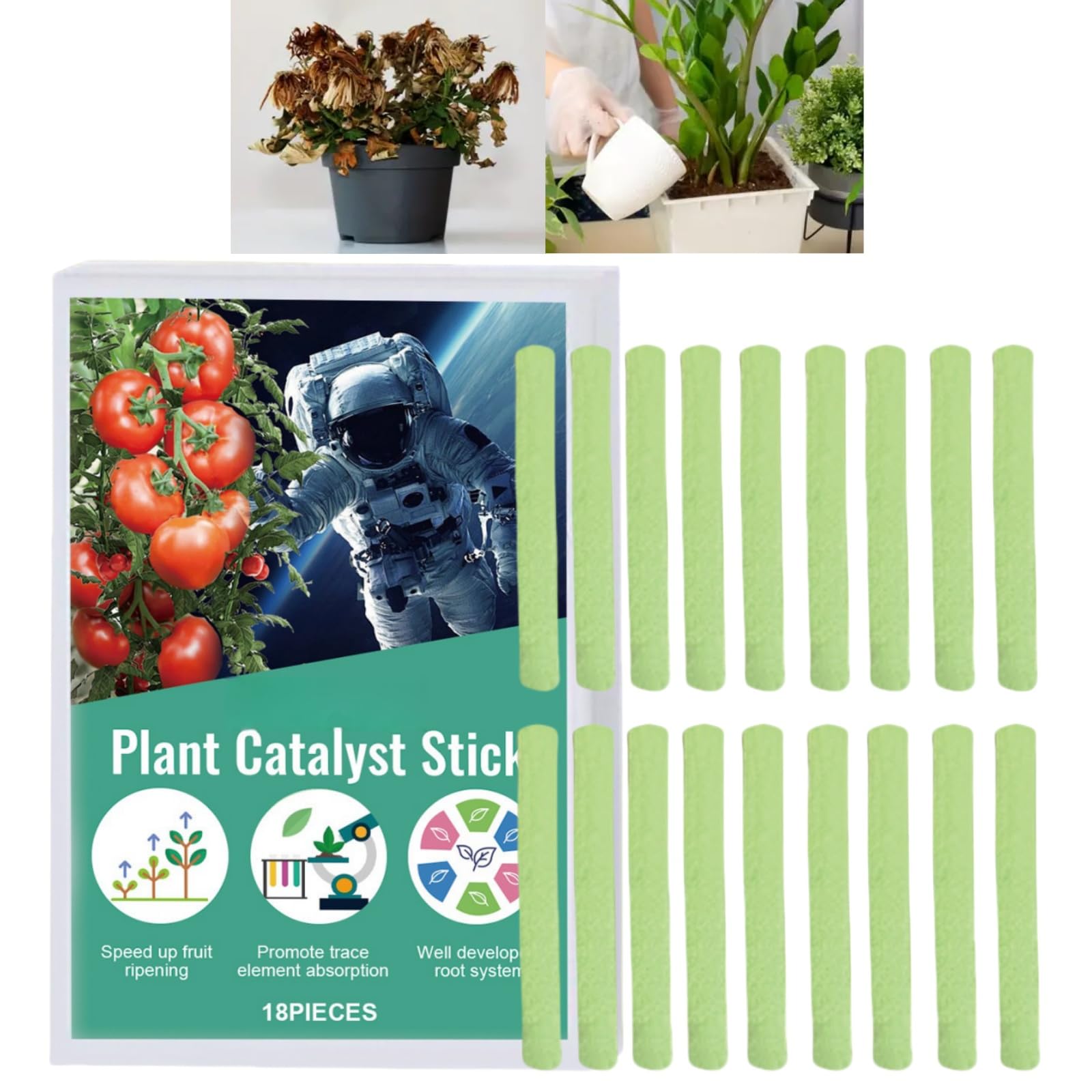 18 Pcs Plant Food Nutrition Sticks - Fertilizer Bar for Indoor & House Plants