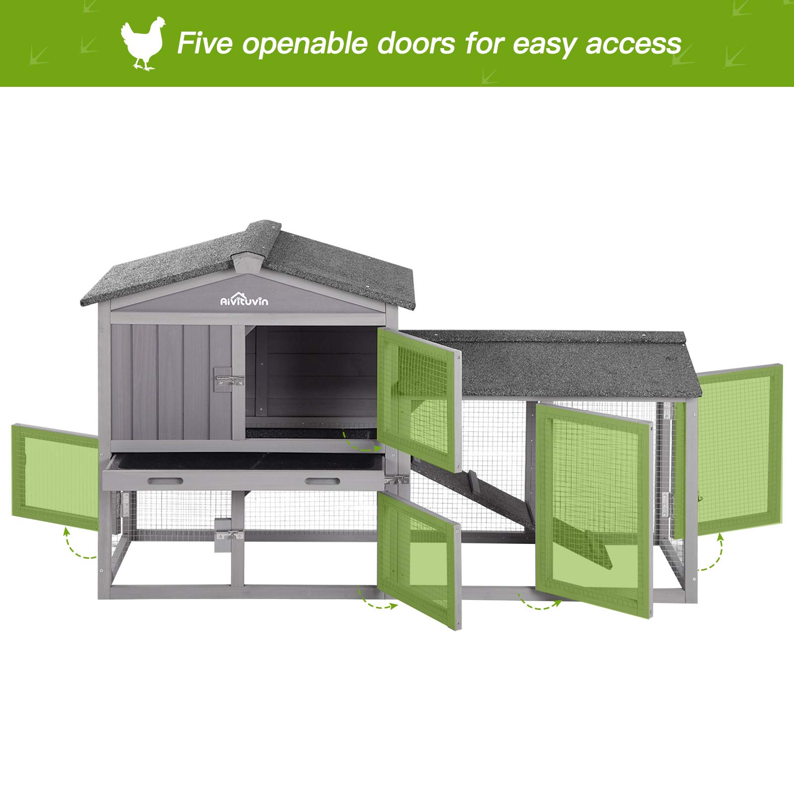 GUTINNEEN Rabbit Hutch Outdoor Bunny Cage Indoor,Extensible Chicken