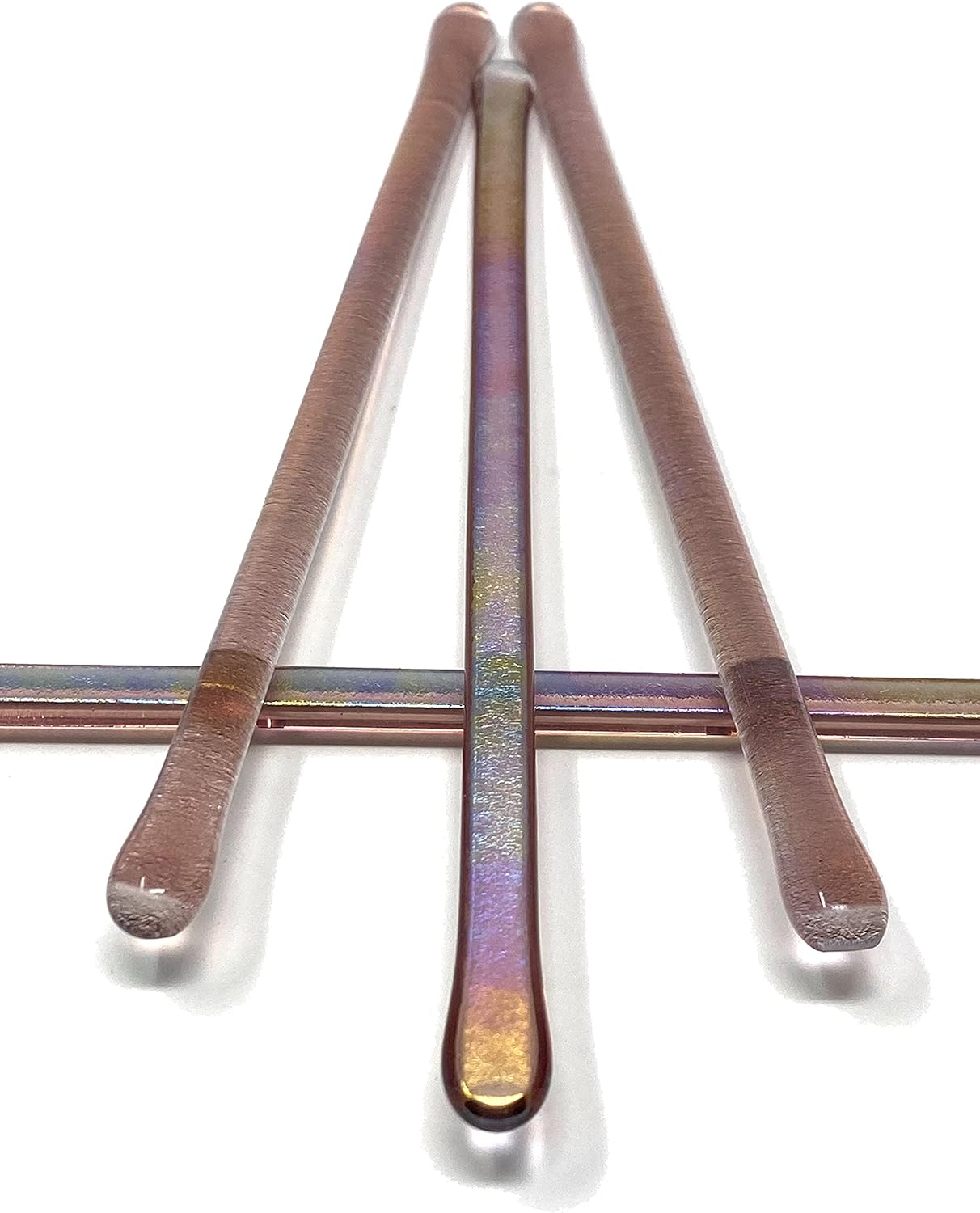 Handmade Glass Swizzle Sticks: Violet Fire (Valentine Collection) - 6.50 inches - Cocktail Coffee Pitcher Hiball Tumbler Stirrers - Set of 4 with Gift Box by studioTica