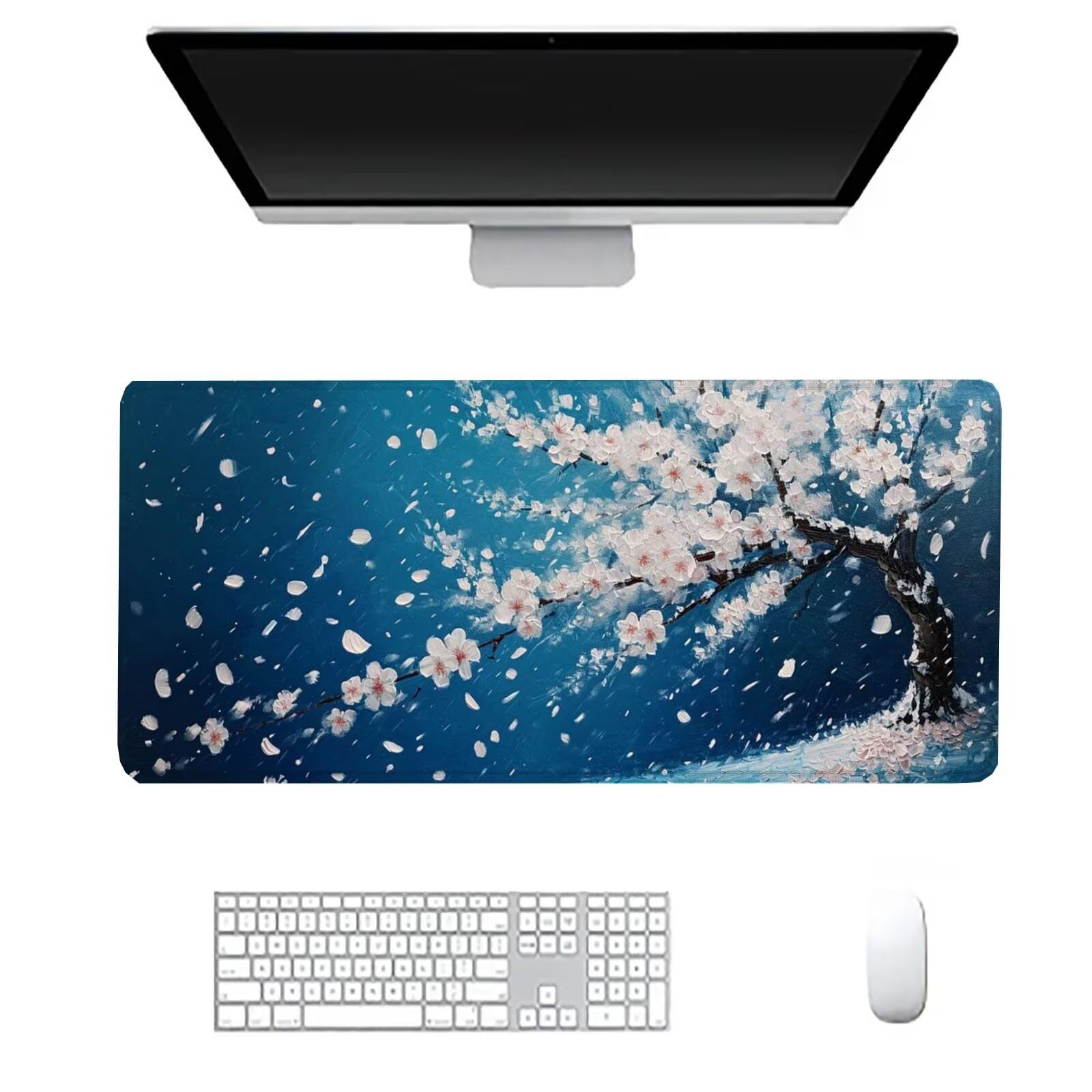 Alfombrilla Ratón Pechuga De Ciruela Alfombrilla Ratón Gaming XXL 1200x600x3mm Accesorios Escritorio,Antideslizante Mousepad Beige Tapete Escritorio Infantil,para Alfombrilla Pc Teclado Ratón J908