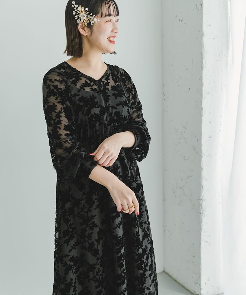 ITEMS URBANRESEARCH ベロアジャガードVネックワンピース ITEMS URBANRESEARCH（アイテムズ アーバンリサーチ）の「ベロア