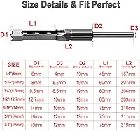 Vista 3 de SaferCCTV Broca de agujero cuadrado, broca de mortaja para carpintería de 1/2 pulgada, herramienta de taladro de mortaja de cincel hueco