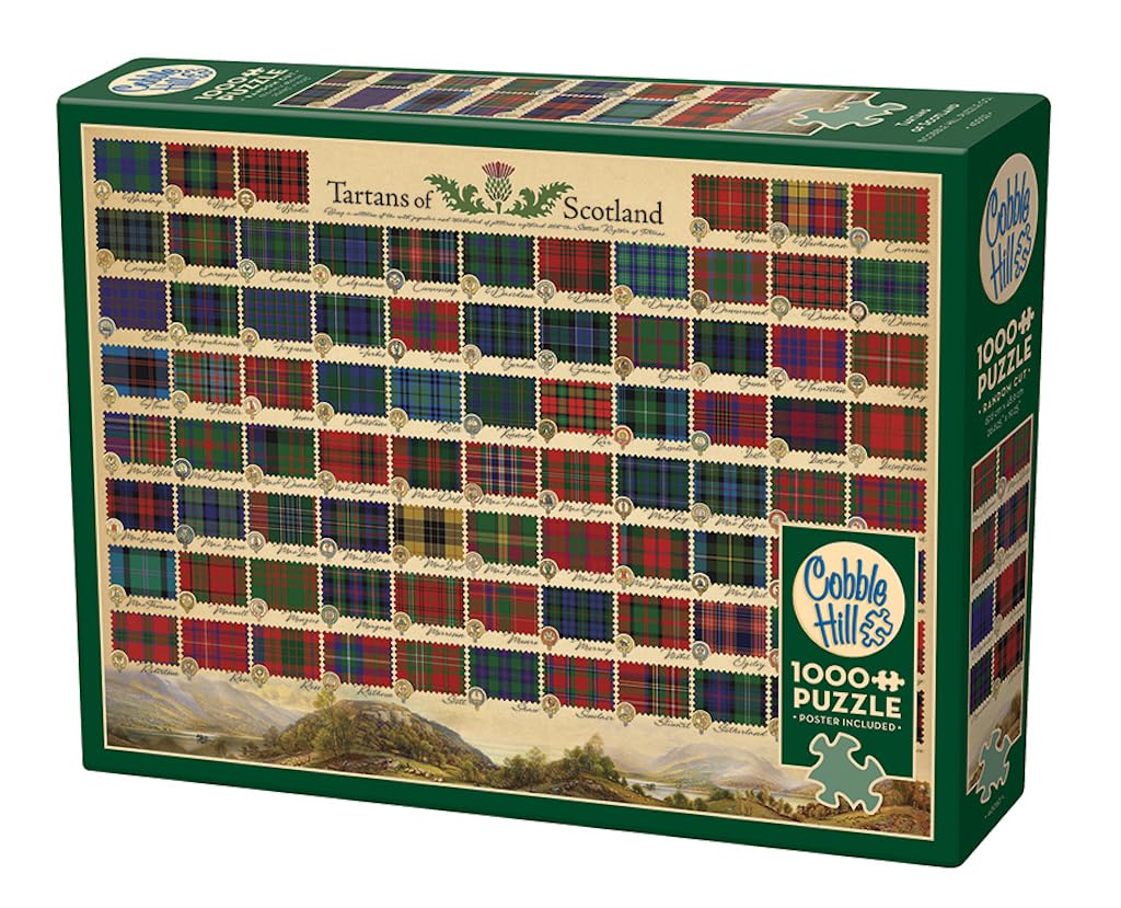 Cobble Hill 1000 Piece Puzzle - Tartans of Scotland - Sample Poster Included