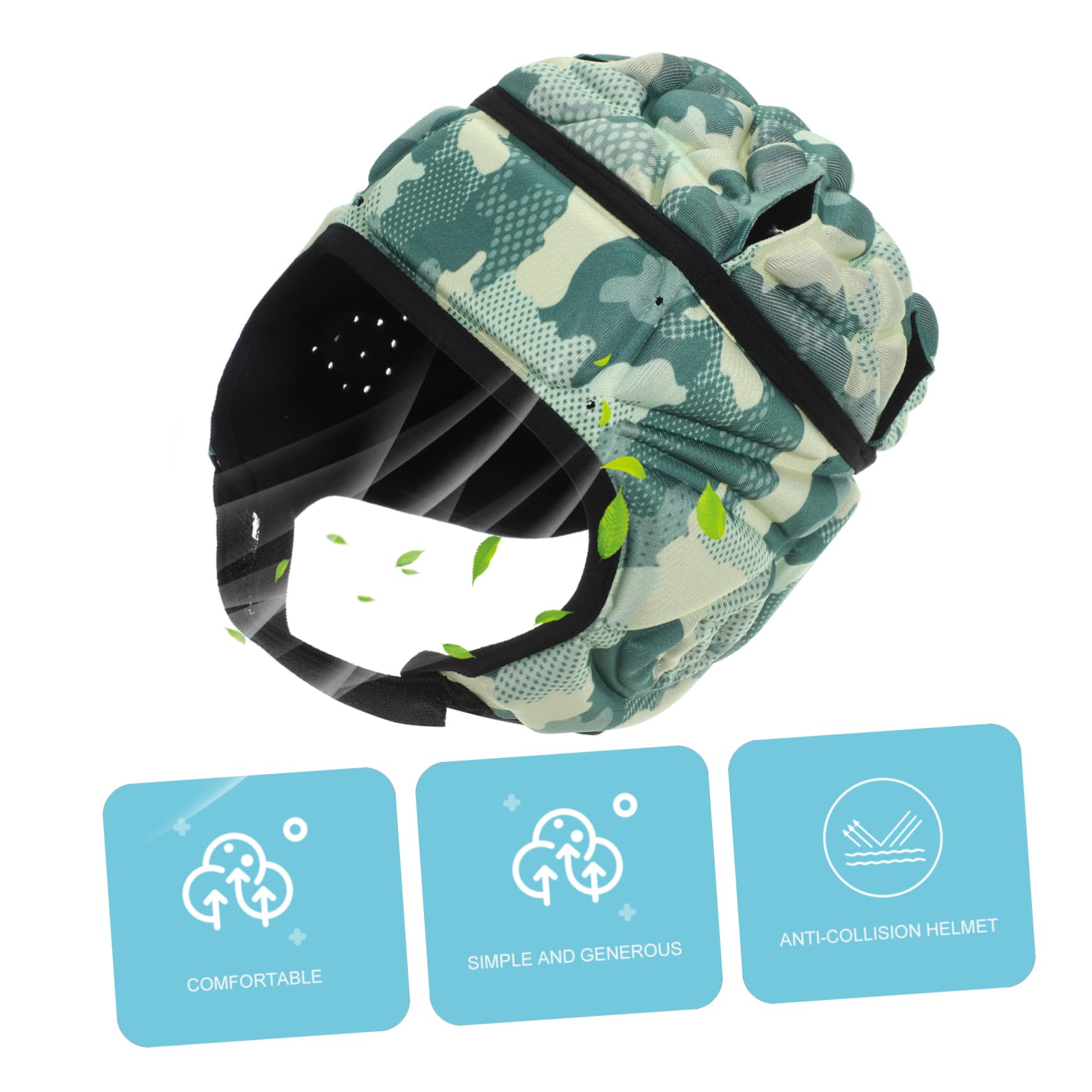 4 Piezas Tapa de Parachoques Juventud Cascos Casco de fútbol Juvenil Casco Deportivo Equipo de protección de Rugby Gorra de Rugby Casco de Portero Esponja