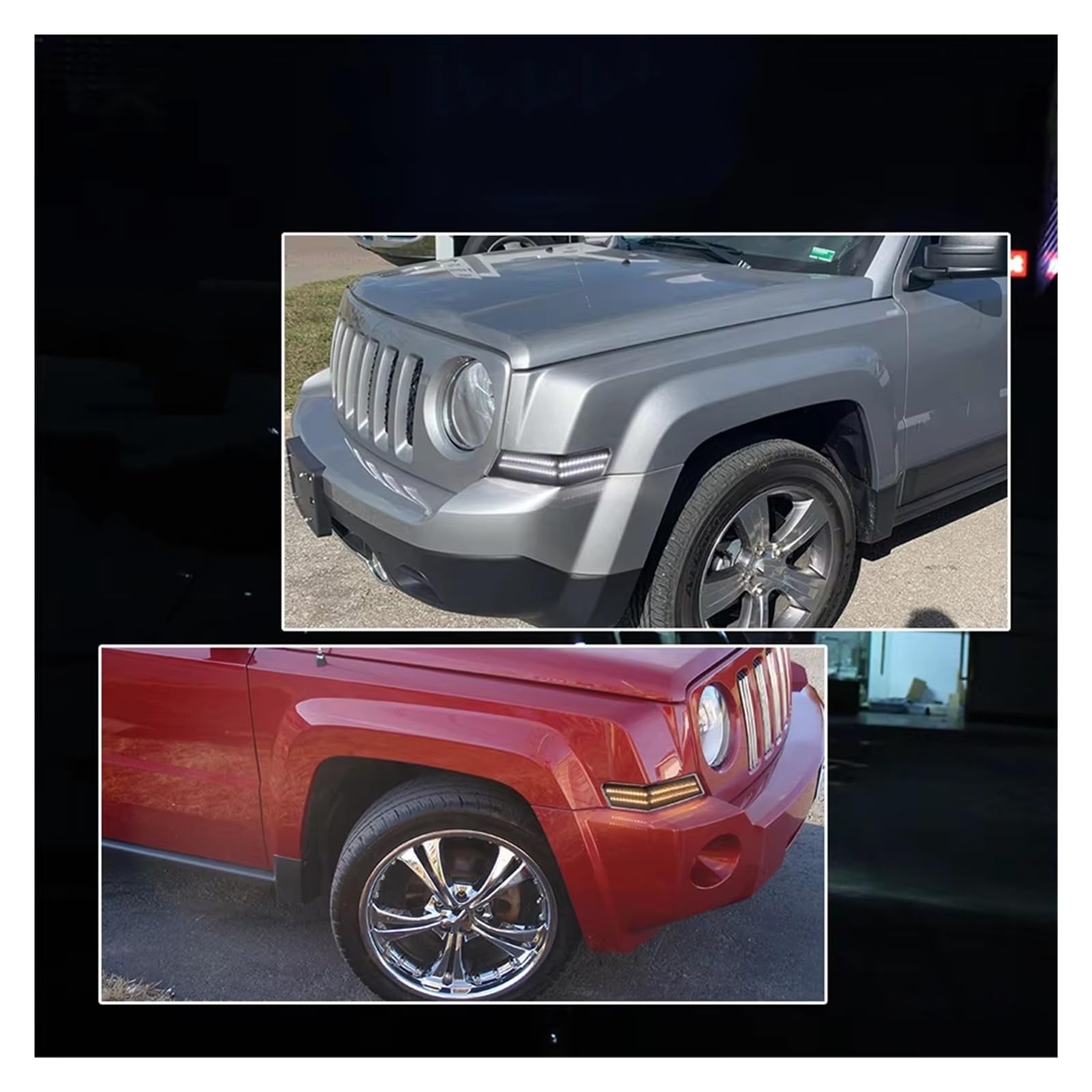 Intermitente Recambio Para Jeep Para Patriot 2007 2008-2017 2 Uds Coche Blanco Ámbar Dinámico LED Parachoques Delantero Esquina Luces Señal Giro