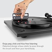 Vista 3 de Boundless Audio - Cepillo limpiador de discos - Cepillo antiestático de fibra de carbono para vinilo - Accesorios para tocadiscos para limpieza