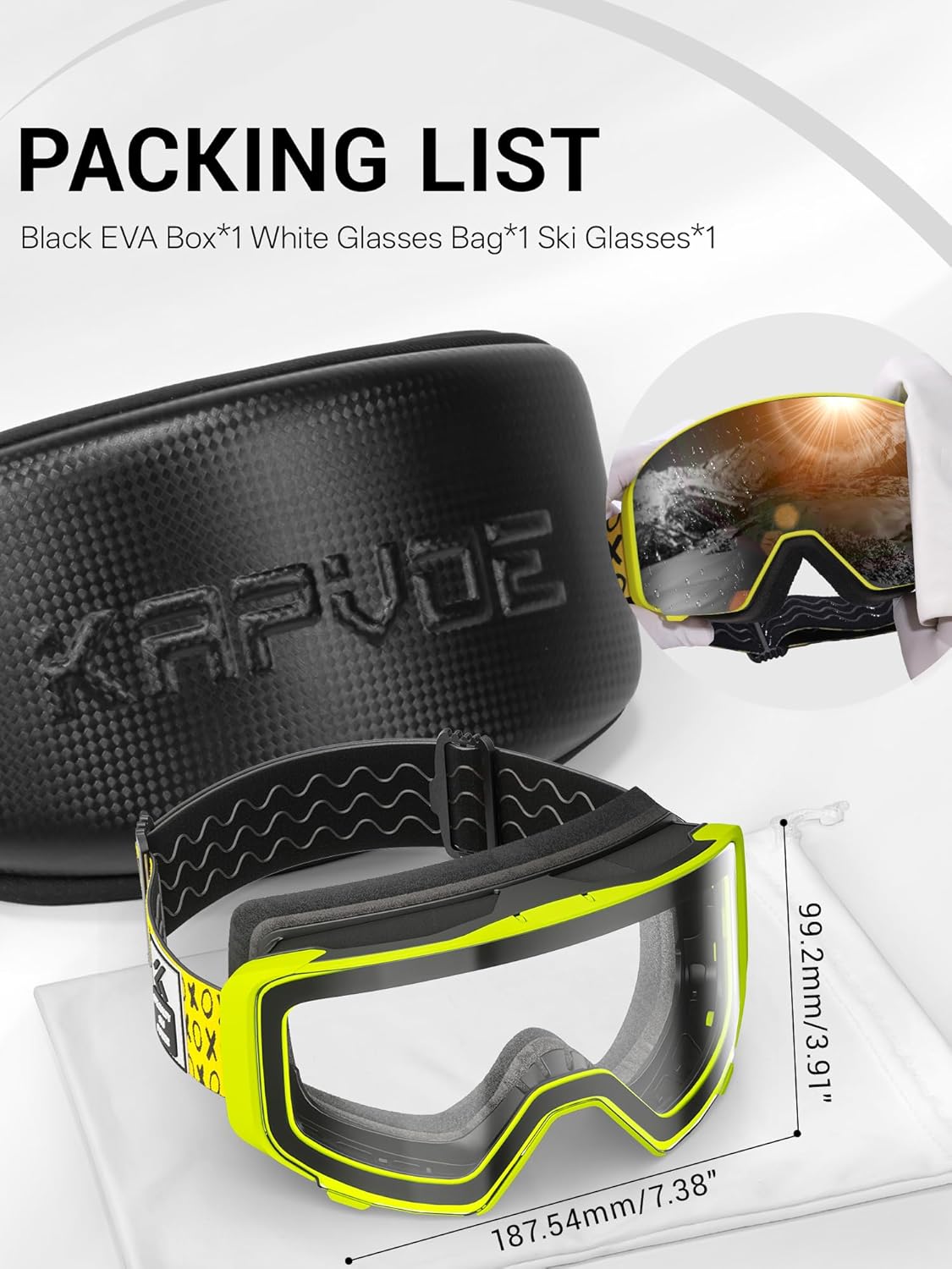KAPVOE Ski Goggles Photochromic & Color - Anti-fog Magnetic Flip-Up Lens OTG UV400 Protection Helmet Compatible K724 - Image 7