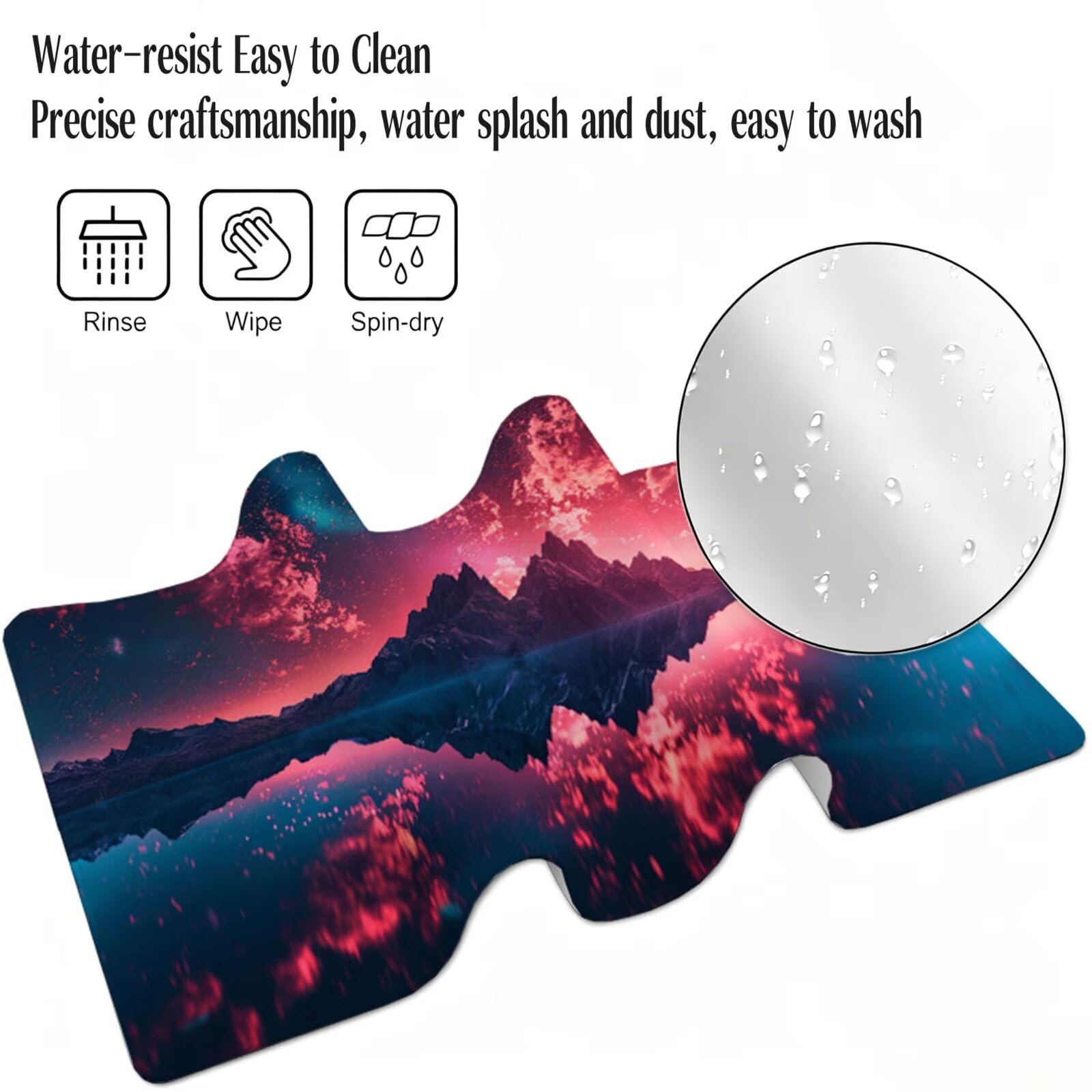 Tapis de Souris, 900 x 400 x 3 MM Tapis de Souris Rose, Grand Tapis Souris de Jeu avec Paysage, Imperméable, Texturée Résistant à Usure Lavable, pour Gamer, la Maison et Le Bureau XF-502