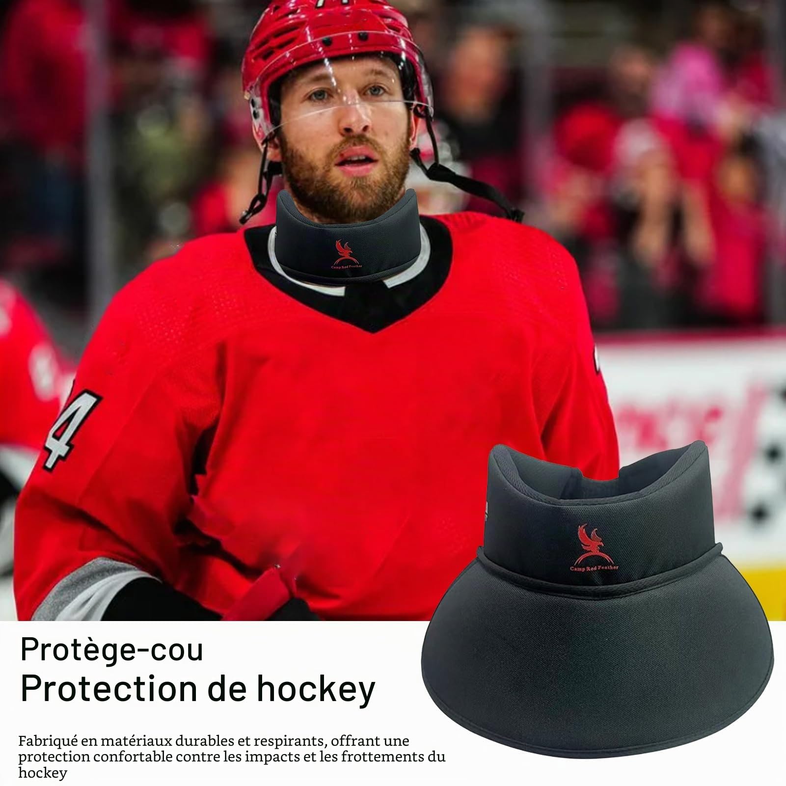 ZORQ Protège-Cou de Hockey, protège-Cou de Hockey sur Glace,Protège-clavicule du Cou du Gardien de But de Hockey sur Glace | Cache-Cou de Sport Respirant avec protège-Poitrine Ergonomique pour Les