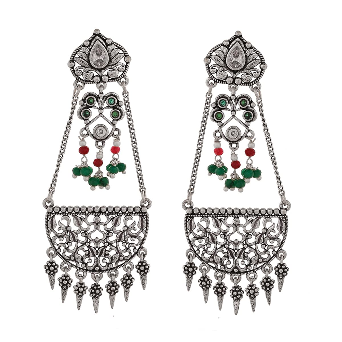 Voylla Abharan Oxidised Silver Plated Lightly Embellished Earrings (B0C6221SN3) Amazon Price History, Amazon Price Tracker