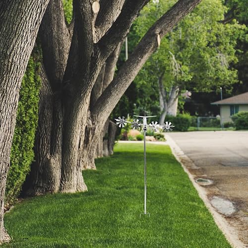 Miniatura 3 de Molino de viento de avión, manualidades de hierro para decoración de jardín al aire libre, adorno esculpido vívido, decoración de metal duradero,
