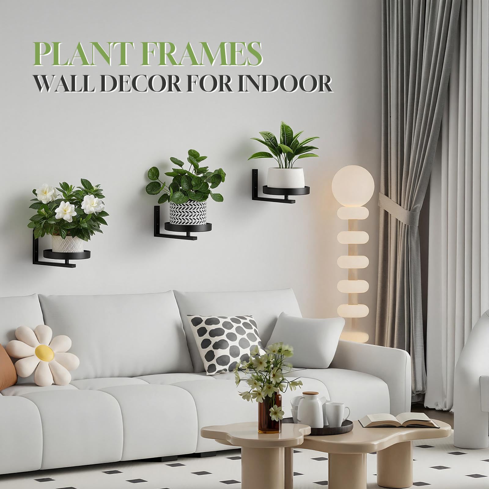 Lot de 3 supports muraux pour plantes
