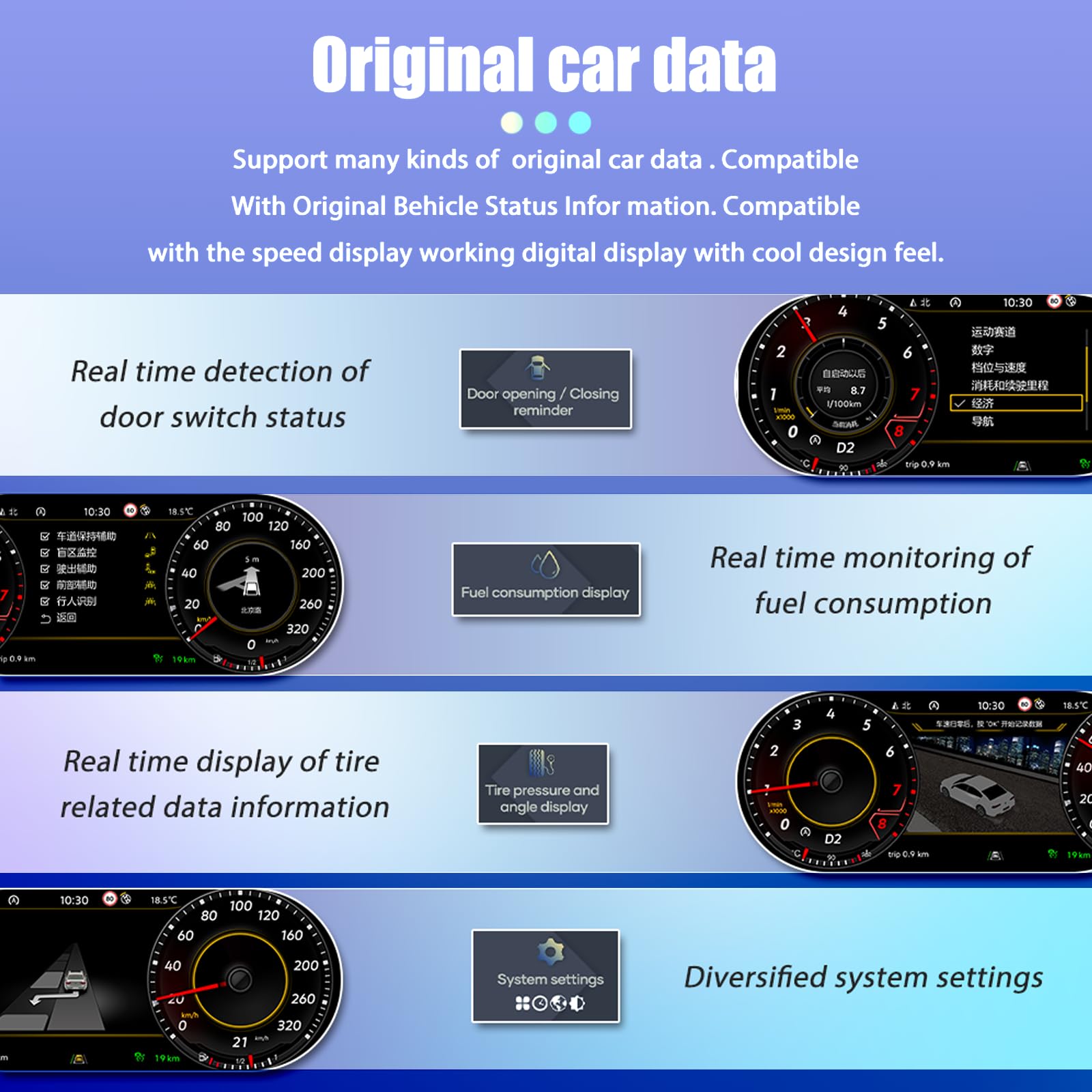 12,3 pulgadas digital combinado instrumento para Audi Q5 2010-2018, reemplazo de velocímetro digital combinado instrumento, reemplazo de clúster, salpicadero digital – FAA