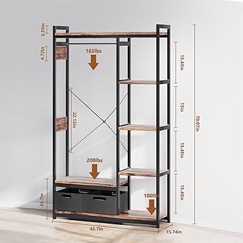 【送料無料】Woody Modern Hanger Rack Amazon.com: ZERDER Clothes Rack, Heavy Duty Garment Rack for