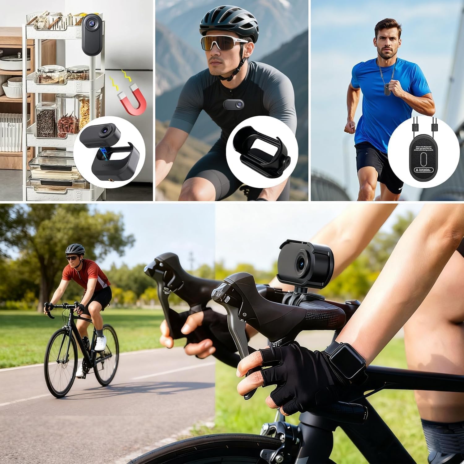 Caméra Mini 1080P, caméra Sport Portable avec 128 Go de Stockage, boîtier de Charge magnétique, POV en Taille Poing, Support magnétique, pour Le vlogging, Enregistrement Quotidien en Voyage