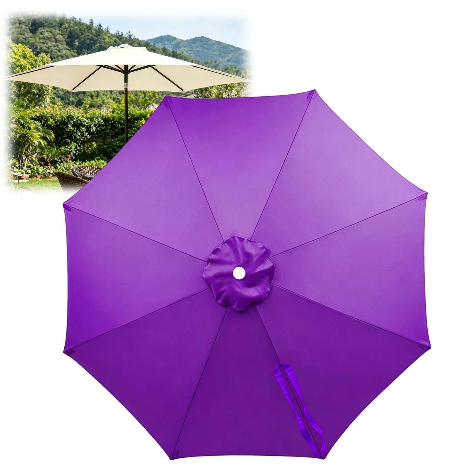 Cafusesdd O Pati Umbrella Top Canopy Replacement Cloth, Pati Replacement Umbrella Cloth, For Backyard Garden Courtyard Swimming Pool, Canopy Nly(,6-Bone - 8.2Ft)