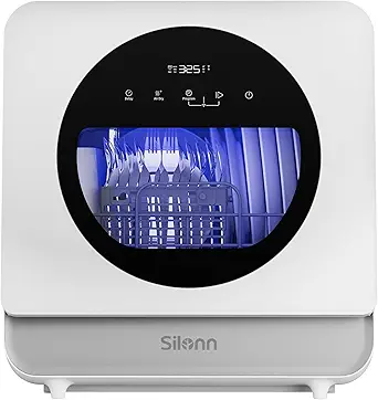 Silonn Portable Countertop Dishwasher with App Control and Triple-Jet Cleaning
