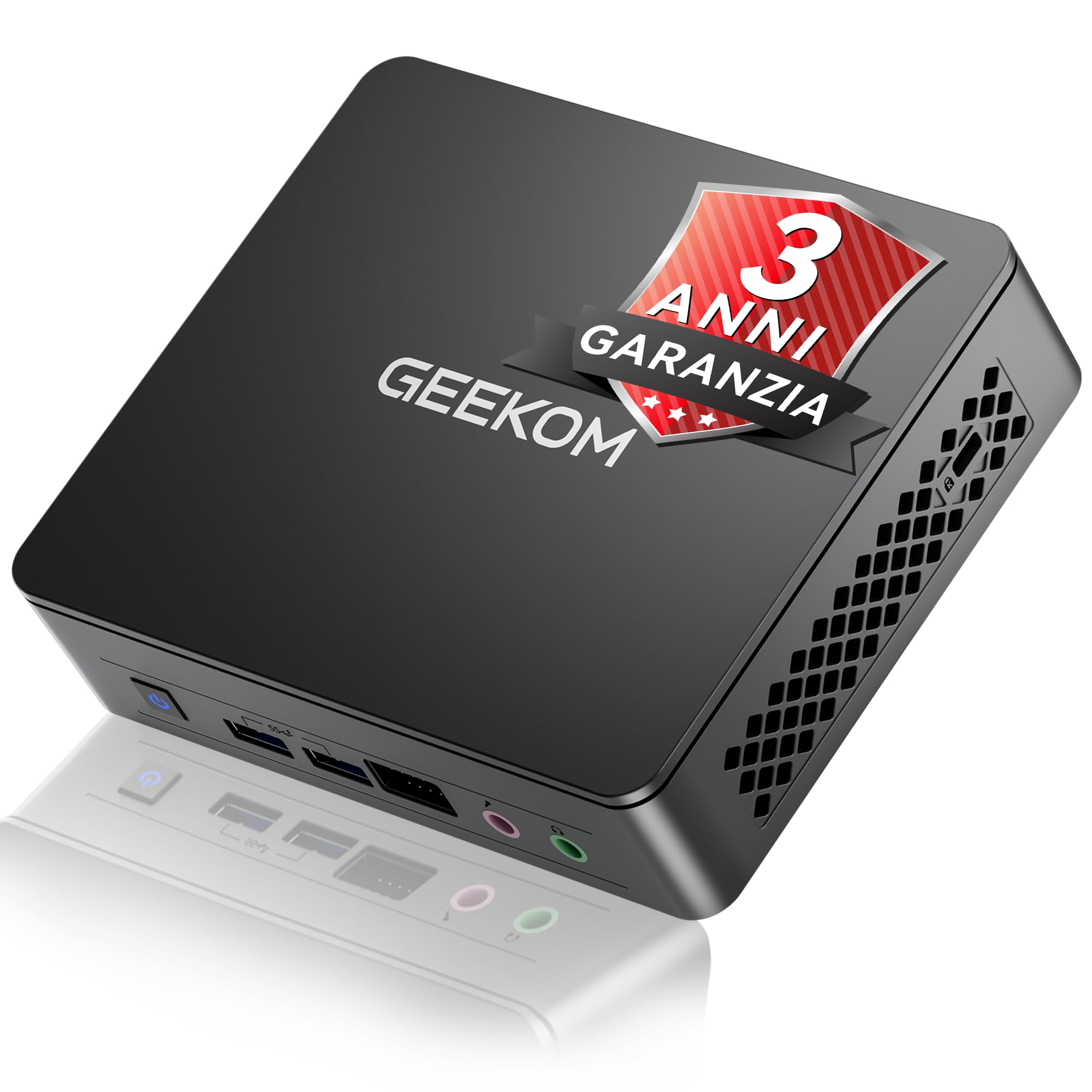 GEEKOM [Versione 2026 Air12 Mini PC con Intel 7505 (3,4GHz) | 16GB RAM e 512GB SSD| Dual Display 4K| WiFi 6| HDMI 2.0| Gigabit Ethernet – PC Silenzioso per Azienda,Smart Working e Scuola