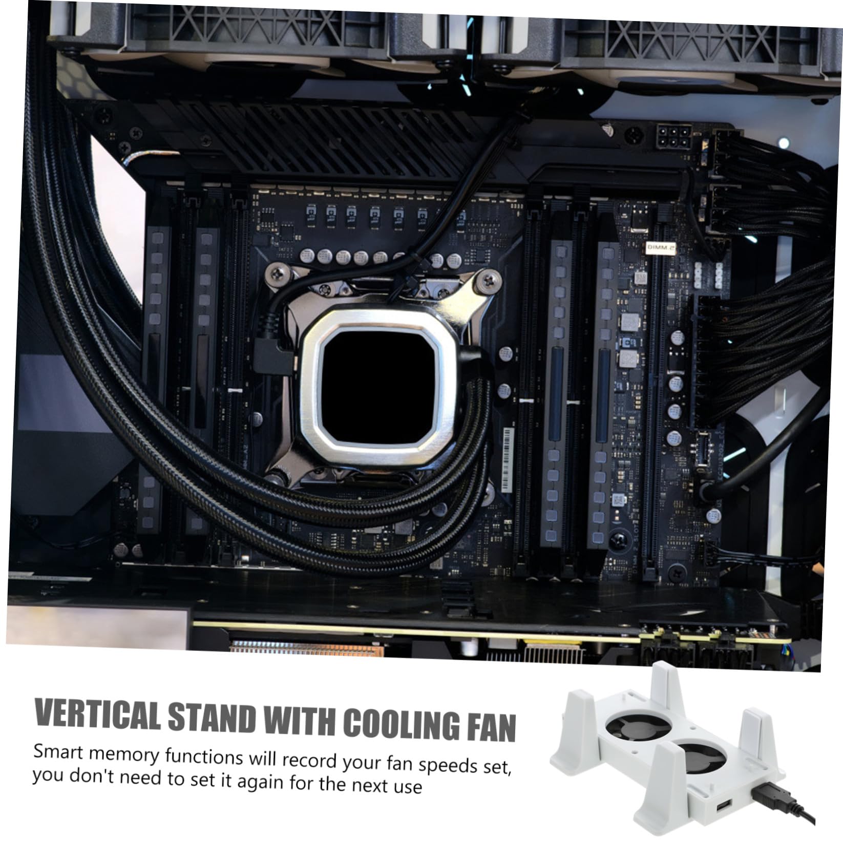 NUOBESTY 1 Set Base di ventola di raffreddamento aria supporto del radiatore base verticale con ventola di raffreddamento ventola di raffreddamento con supporto addominali